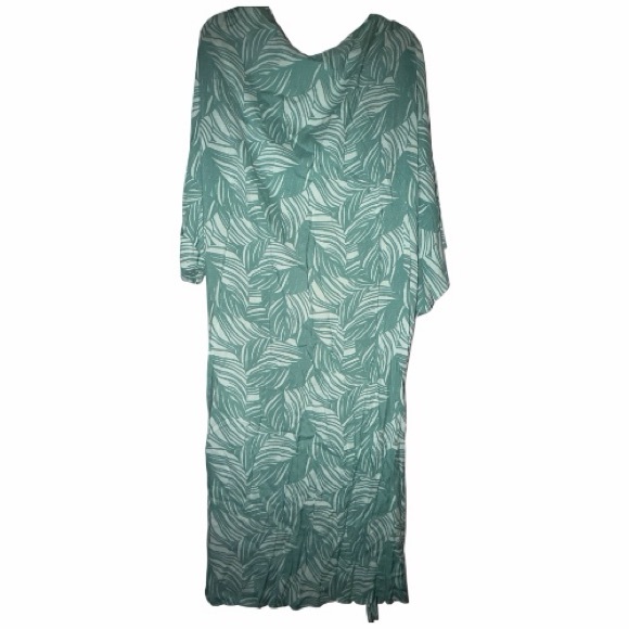 Pink Lily Mint Leaf Print Kimono - Picture 3 of 5